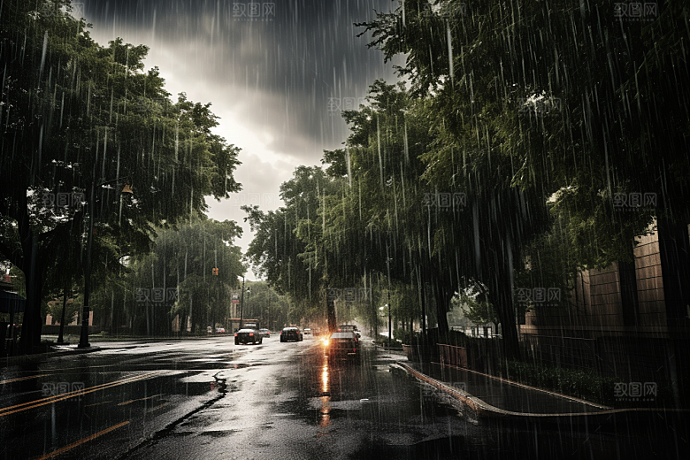 暴雨大雨高清摄影图