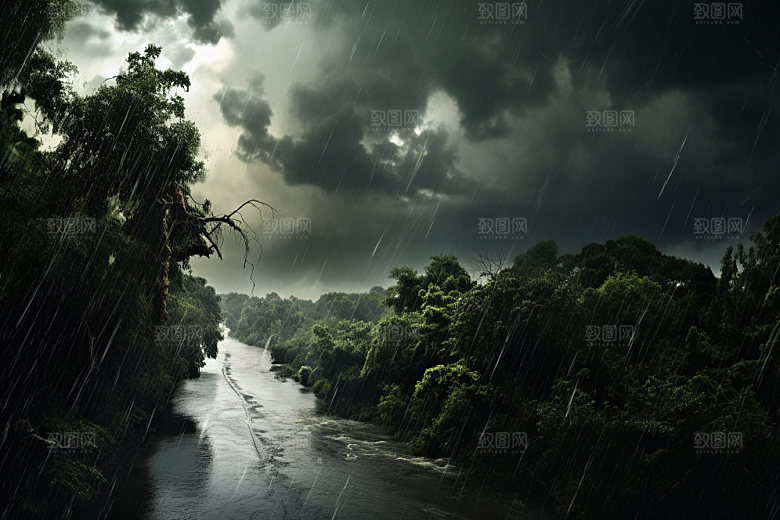 暴雨安静雨天摄影图