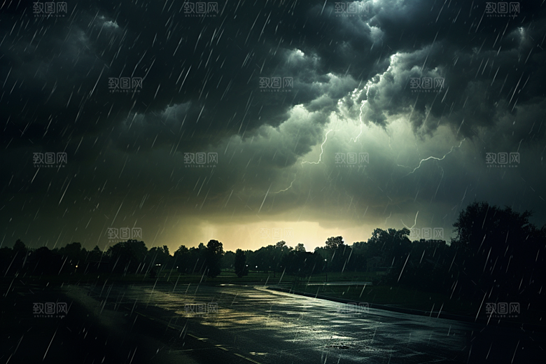 暴雨高清雨天摄影图