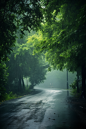 暴雨雨天环境摄影图