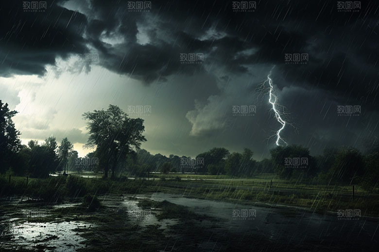 暴雨大雨高清摄影图