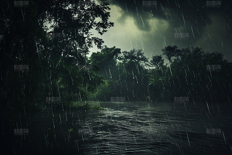 暴雨安静大雨摄影图