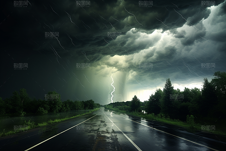 暴雨环境自然摄影图