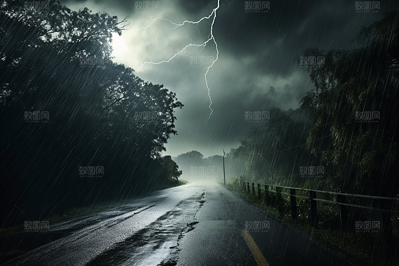 暴雨下雨室外摄影图