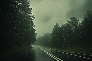 暴雨大雨户外摄影图