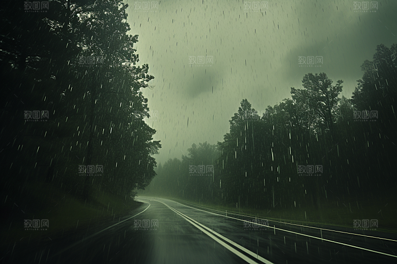 暴雨大雨户外摄影图