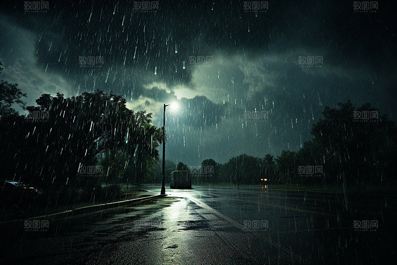 暴雨大雨下雨摄影图