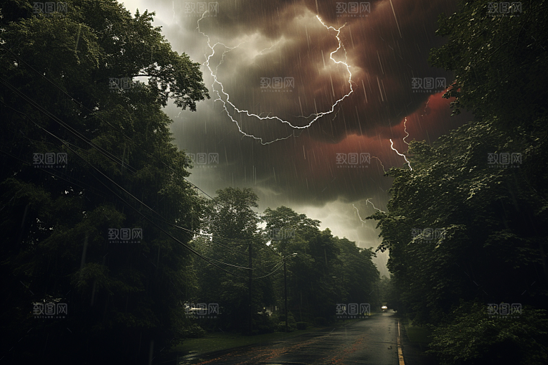 暴雨雨夜高清摄影图