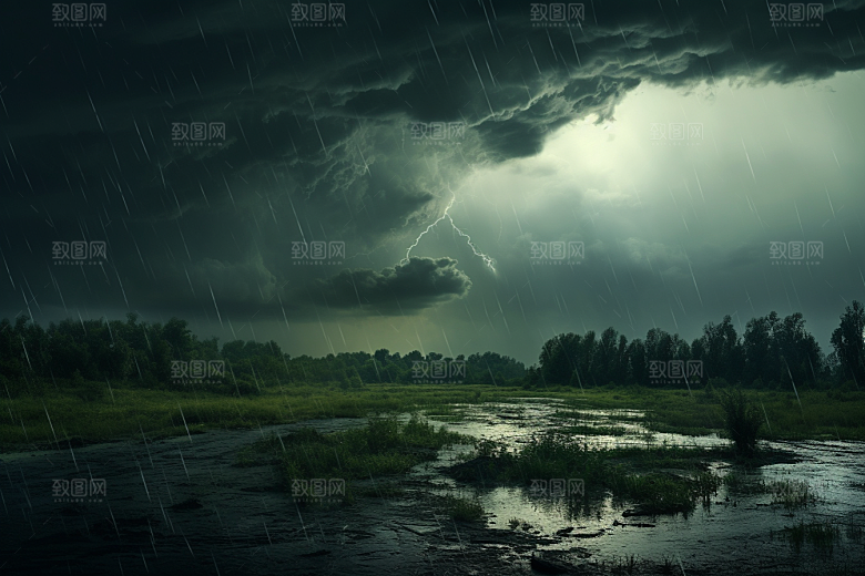 暴雨室外大雨摄影图