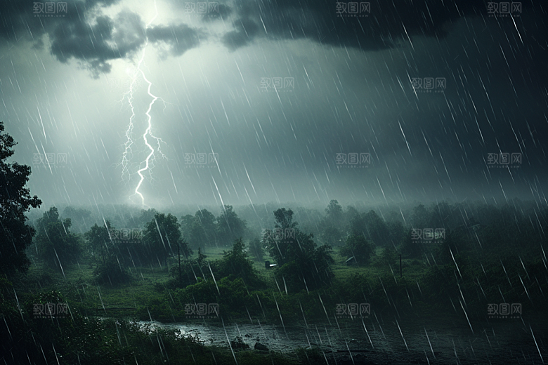 暴雨自然户外摄影图