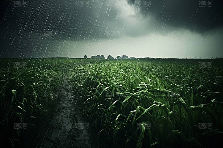 暴雨雨天自然摄影图