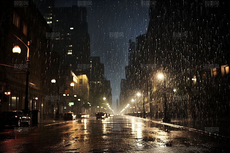 暴雨高清雨夜摄影图
