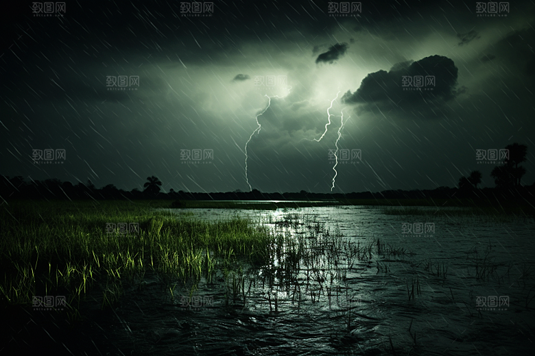暴雨安静户外摄影图