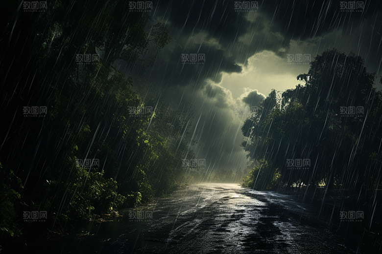 暴雨环境雨天摄影图