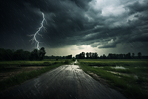暴雨雨夜雨天摄影图