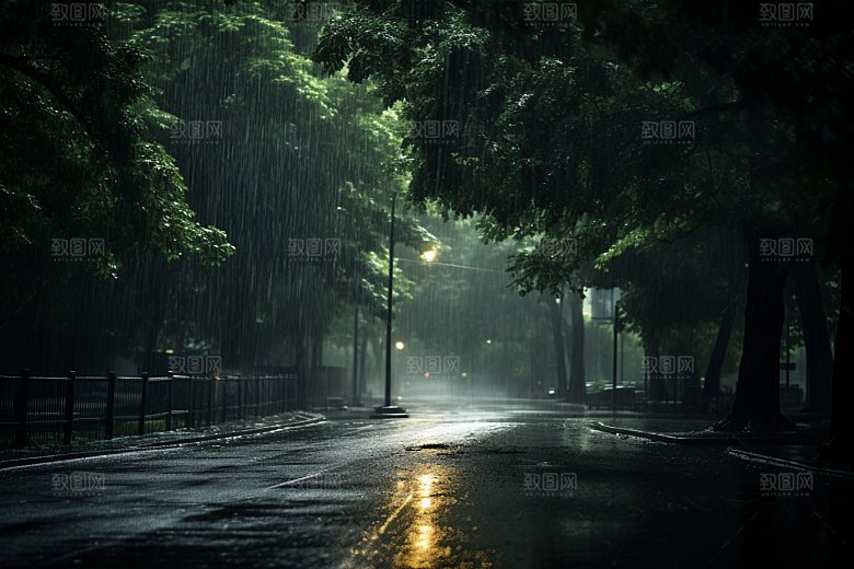 暴雨大雨环境摄影图