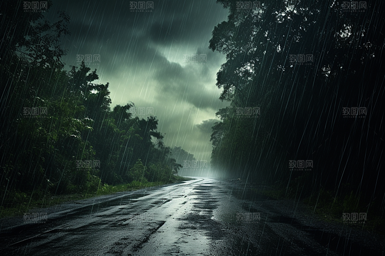 暴雨大雨环境摄影图