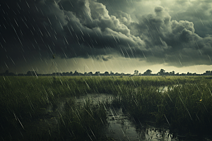暴雨环境下雨摄影图