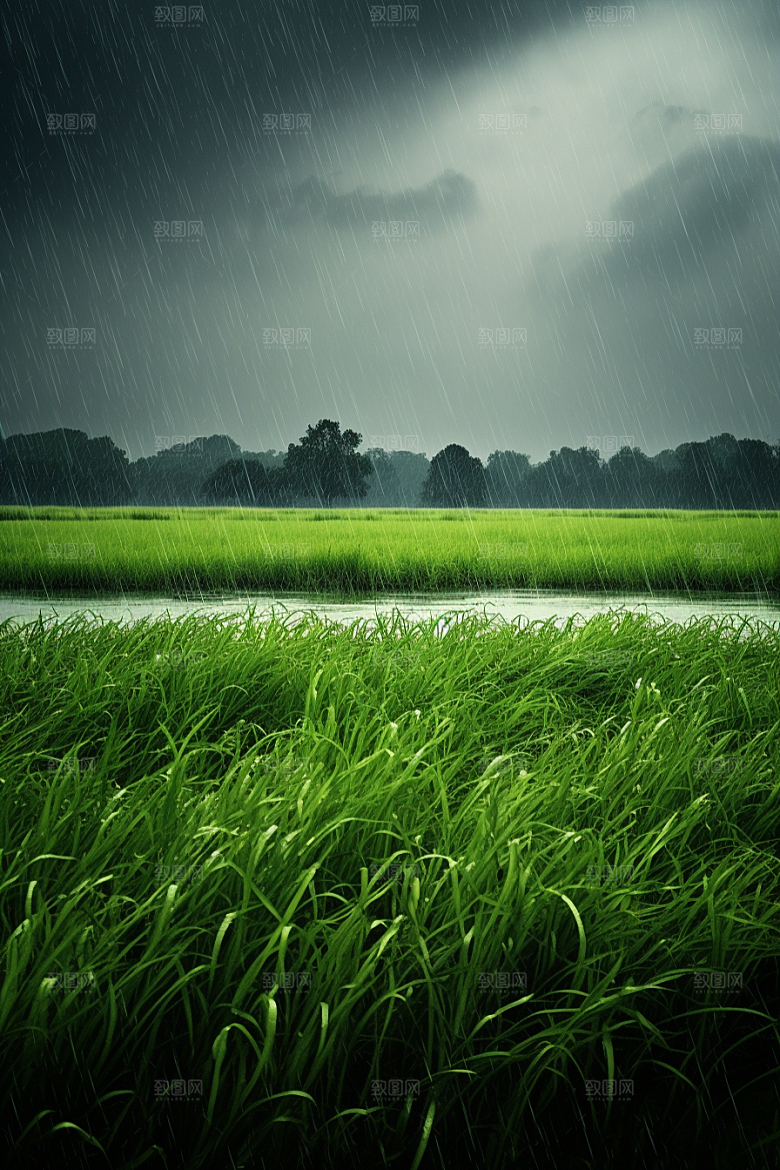 暴雨环境大雨摄影图