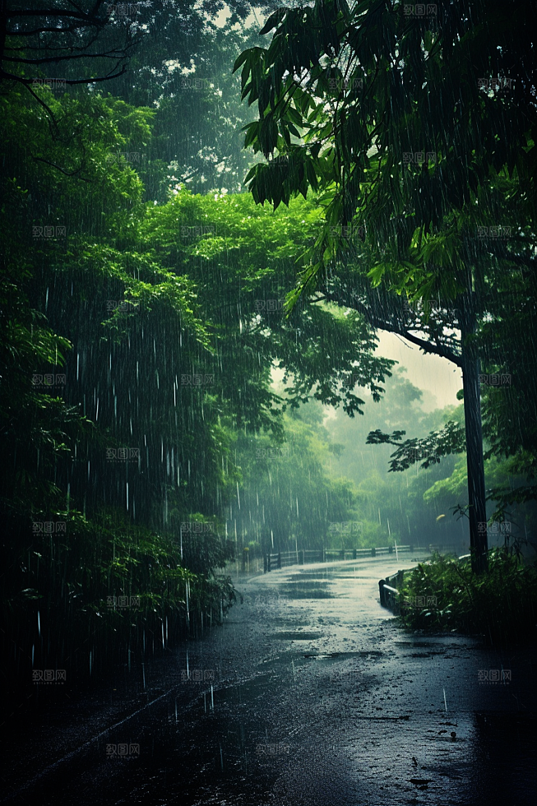 暴雨室外雨夜摄影图