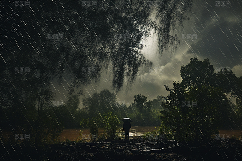 暴雨环境雨天摄影图