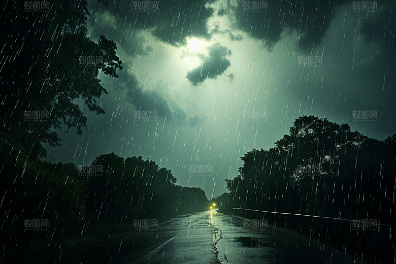 暴雨户外下雨摄影图
