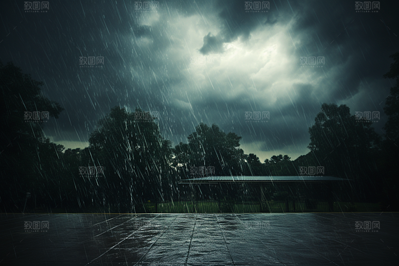 暴雨室外大雨摄影图