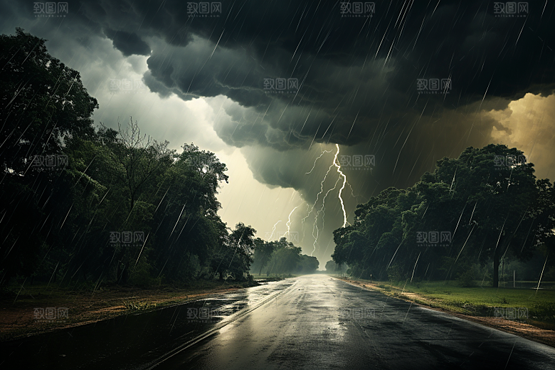 暴雨安静雨天摄影图