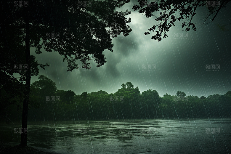 暴雨户外雨夜摄影图