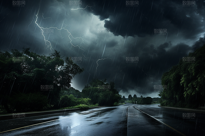 暴雨大雨下雨摄影图