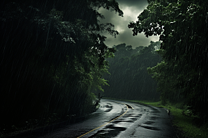暴雨自然雨夜摄影图