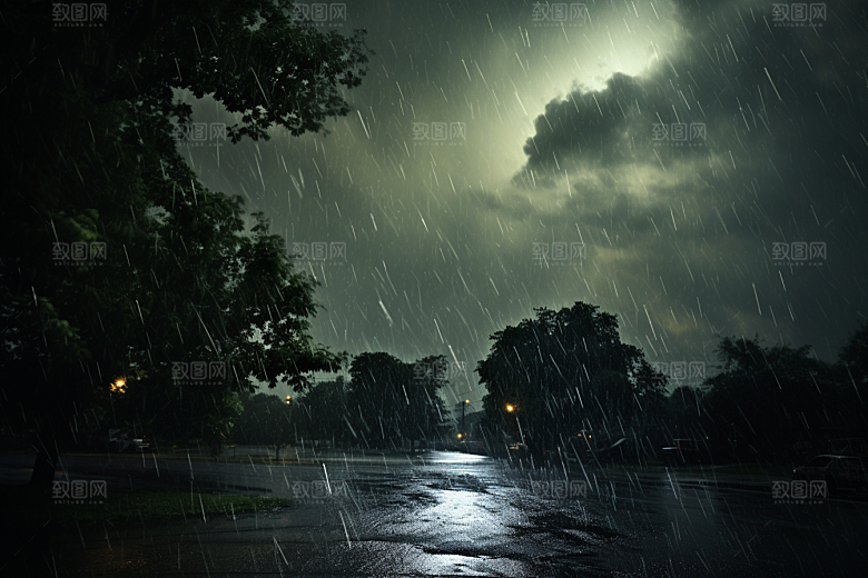 暴雨户外大雨摄影图