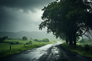 暴雨下雨户外摄影图