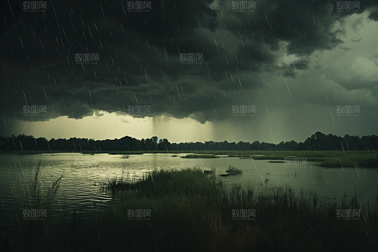 暴雨大雨室外摄影图