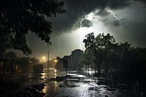 暴雨雨天高清摄影图