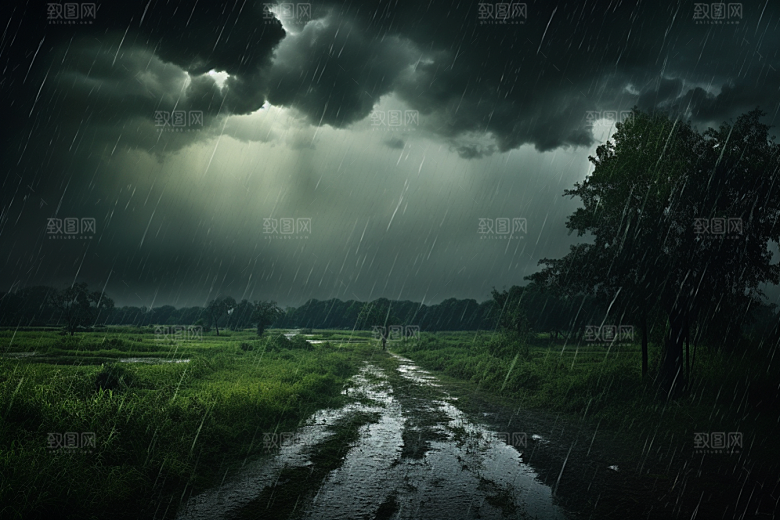 暴雨户外安静摄影图