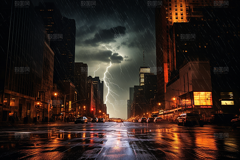 暴雨雨天下雨摄影图
