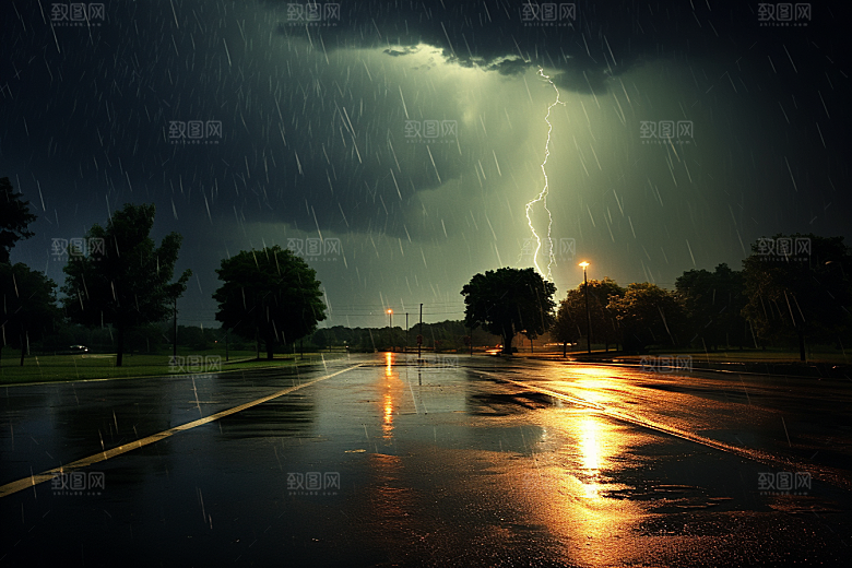 暴雨下雨户外摄影图