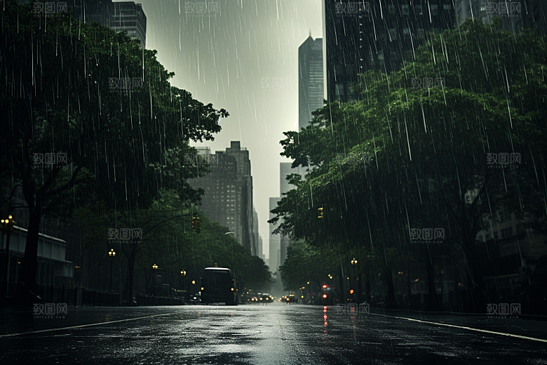 暴雨大雨自然摄影图