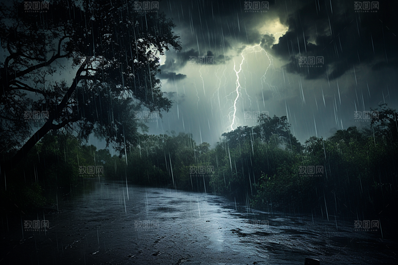 暴雨环境高清摄影图