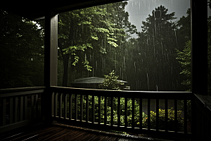 暴雨雨夜环境摄影图
