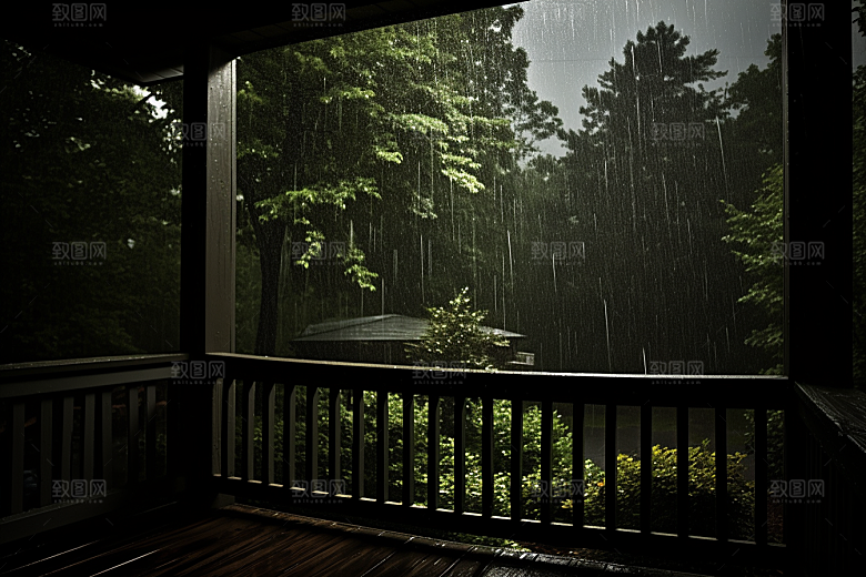 暴雨雨夜环境摄影图
