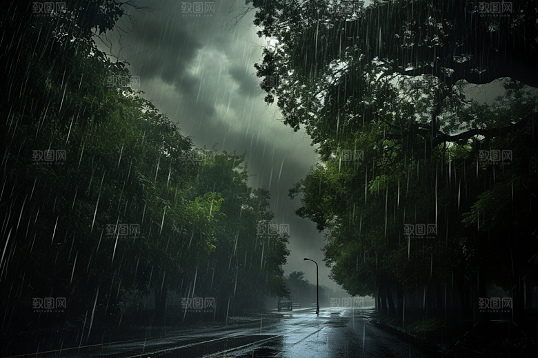 暴雨安静自然摄影图