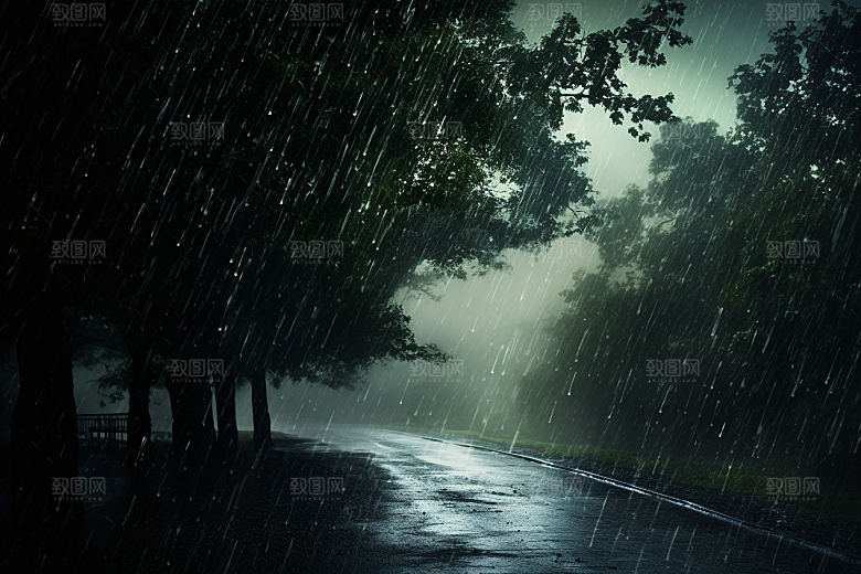 暴雨雨天环境摄影图