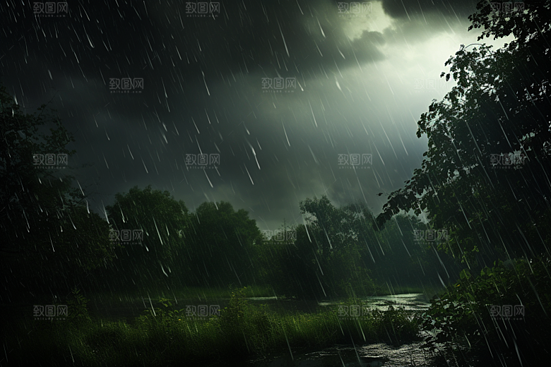 暴雨大雨高清摄影图