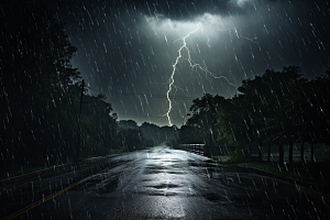 暴雨室外雨夜摄影图