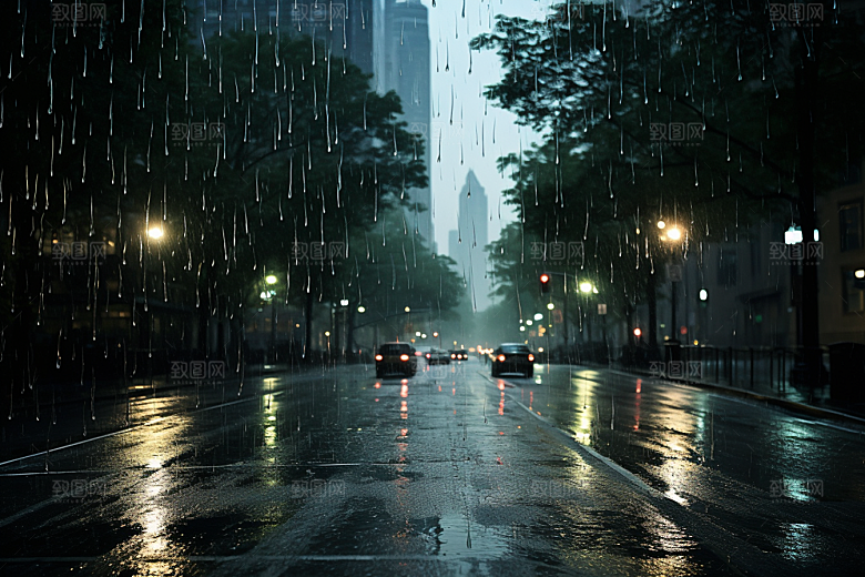 暴雨环境自然摄影图