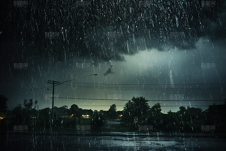 暴雨大雨户外摄影图