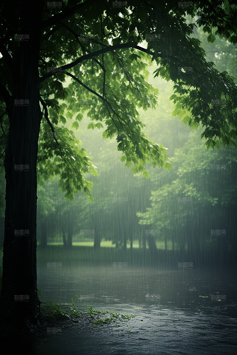 暴雨自然安静摄影图