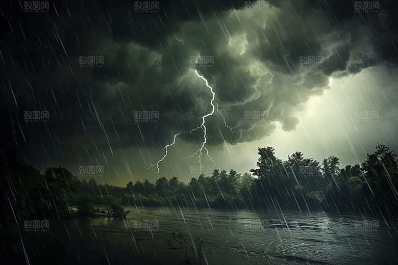 暴雨户外雨夜摄影图